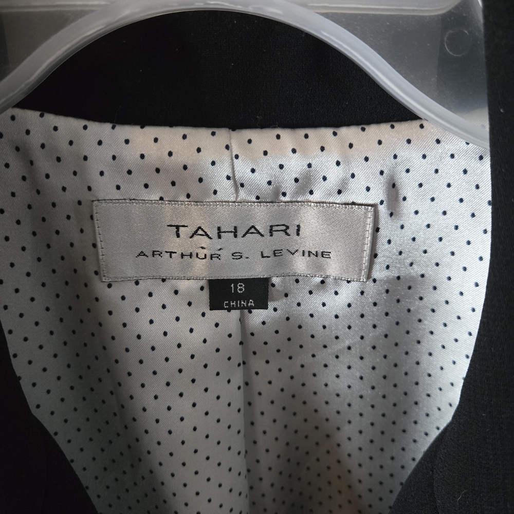 Tahari Women's Black Suit Jacket with White Stitching - Picture 2 of 4
